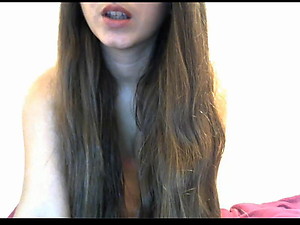 sexy camgirl teasing long hair perfect tits part1