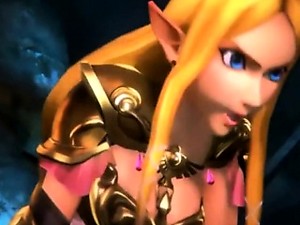 Princess Zelda shares cock and cum with friend